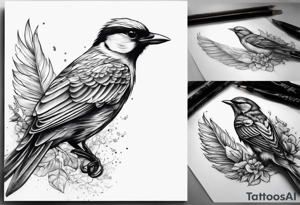 Make a preview of Bird in Flight.
This tattoo should be mark as a sign of freedom.
The tattoo should be on the leg tattoo idea