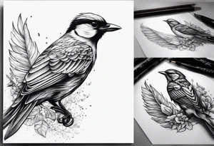 Make a preview of Bird in Flight.
This tattoo should be mark as a sign of freedom.
The tattoo should be on the leg tattoo idea