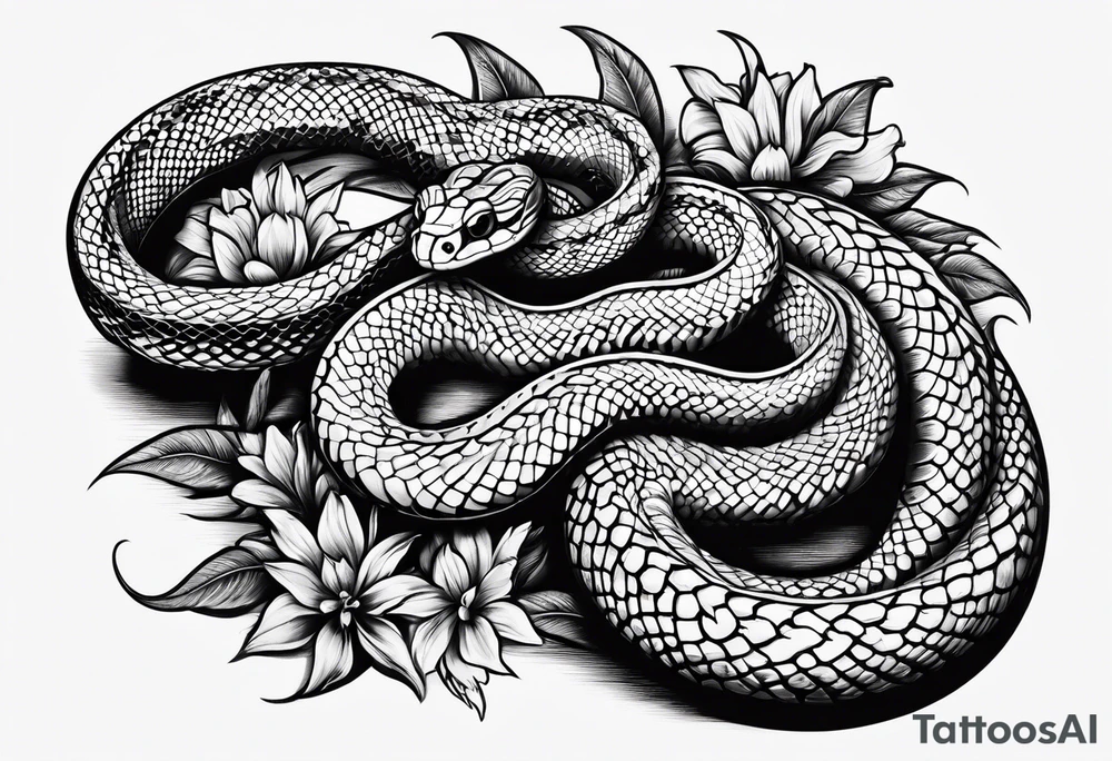 Snake on the ground tattoo idea