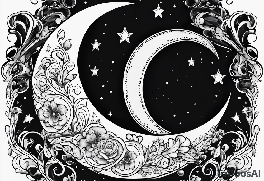 Crescent moon with a love heart inside it tattoo idea Crescent moon with a love heart inside it tattoo idea