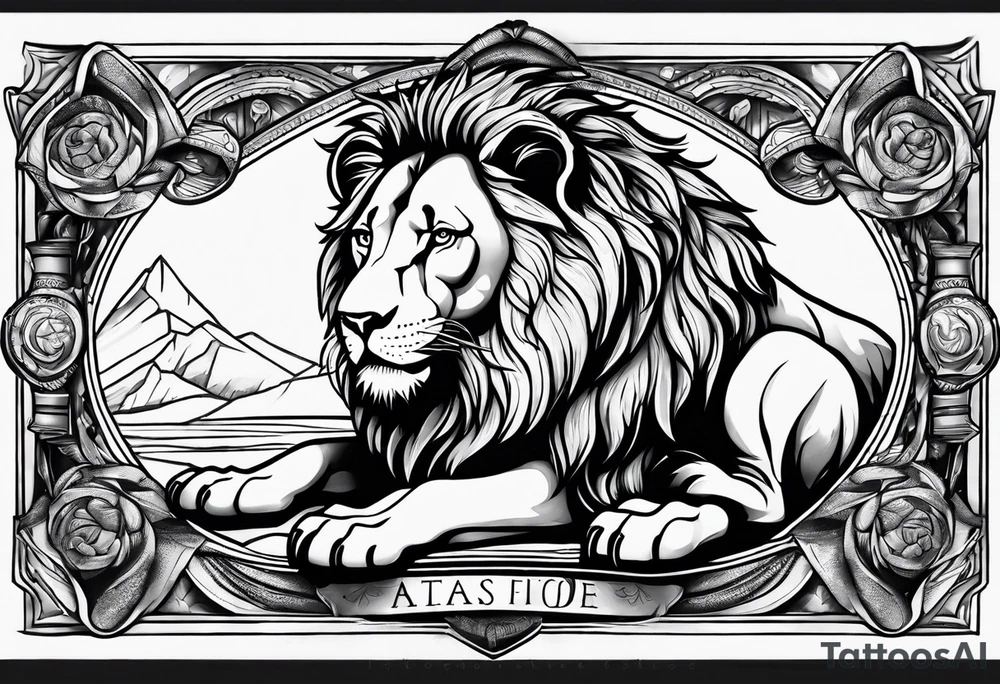 Lion fromage atlas tattoo idea