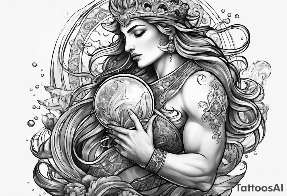 Water bearer aquarius tattoo idea