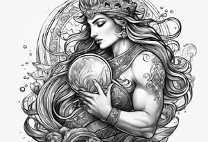Water bearer aquarius tattoo idea