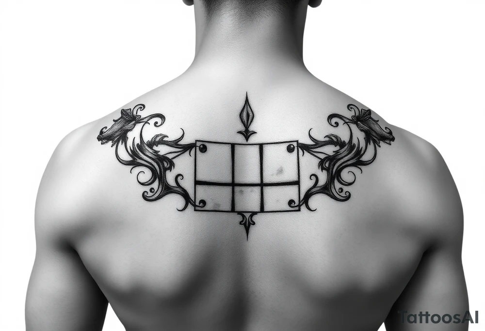 One-blank domino tile tattoo idea