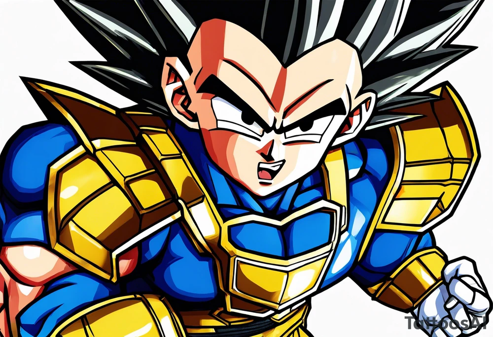 dragonball z vegeta galik gun full color tattoo idea