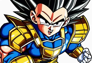 dragonball z vegeta galik gun full color tattoo idea