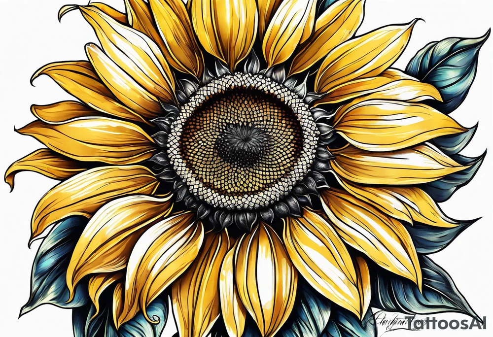 a sunflower tattoo idea