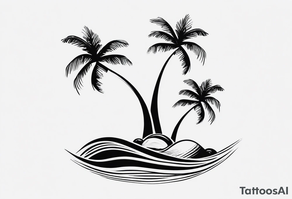 Inner arm , in one straight line .. a small Palm tree , shell , wave & heart tattoo idea