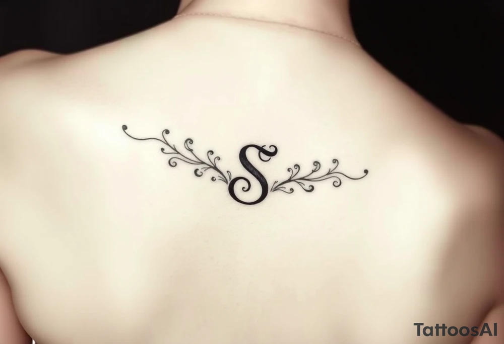 Lorbeerkranz mit Buchstabe S tattoo idea