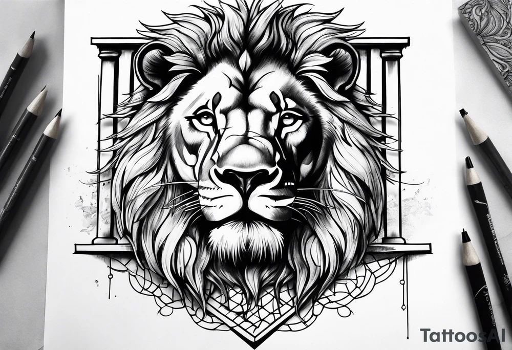 lion through the prison tattoo idea