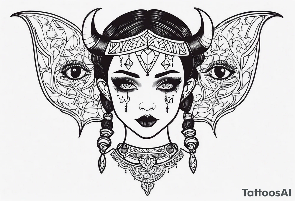 devil wednesday adams tattoo idea