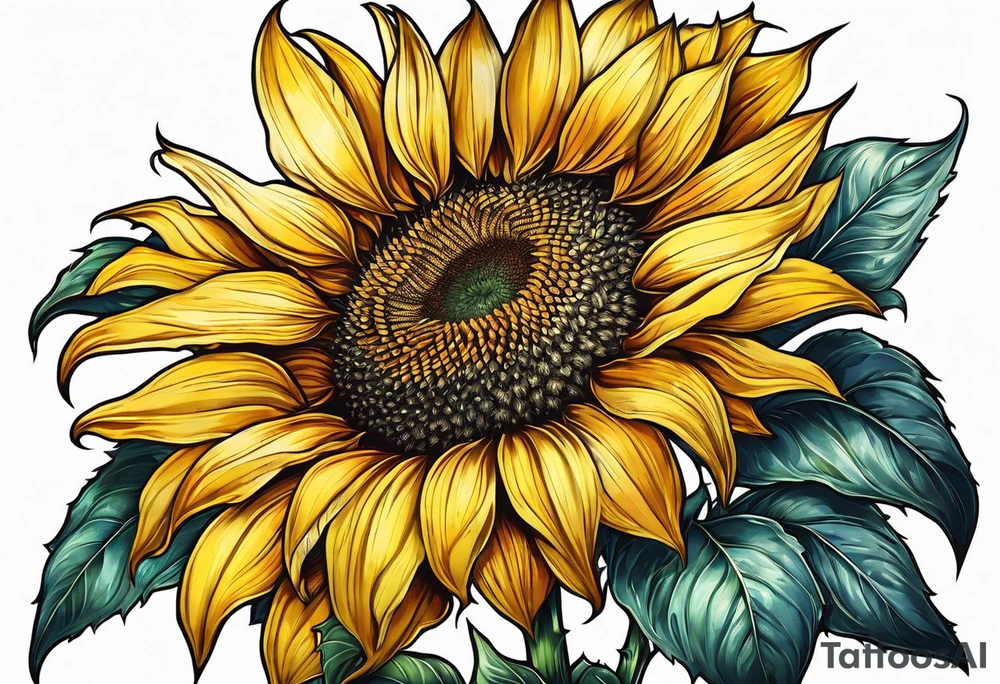 Sunflower for a male tattoo idea