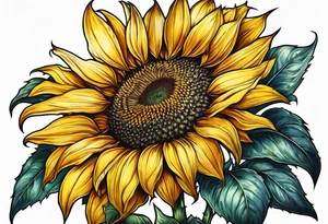 Sunflower for a male tattoo idea