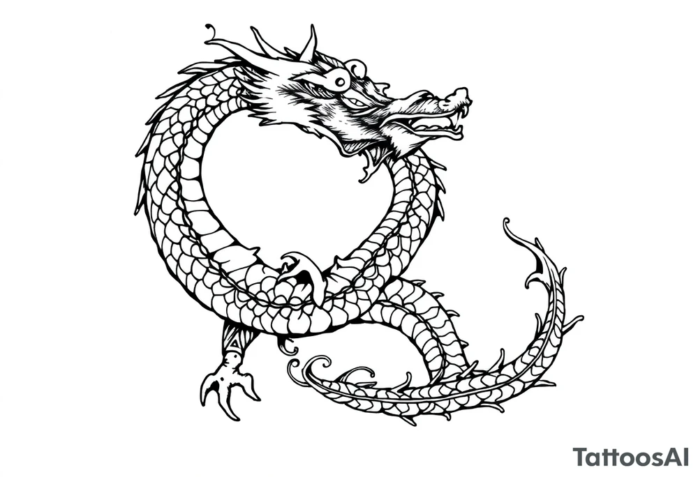 Haku the dragon in the shape of an ouroboros tattoo idea