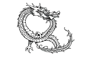 Haku the dragon in the shape of an ouroboros tattoo idea