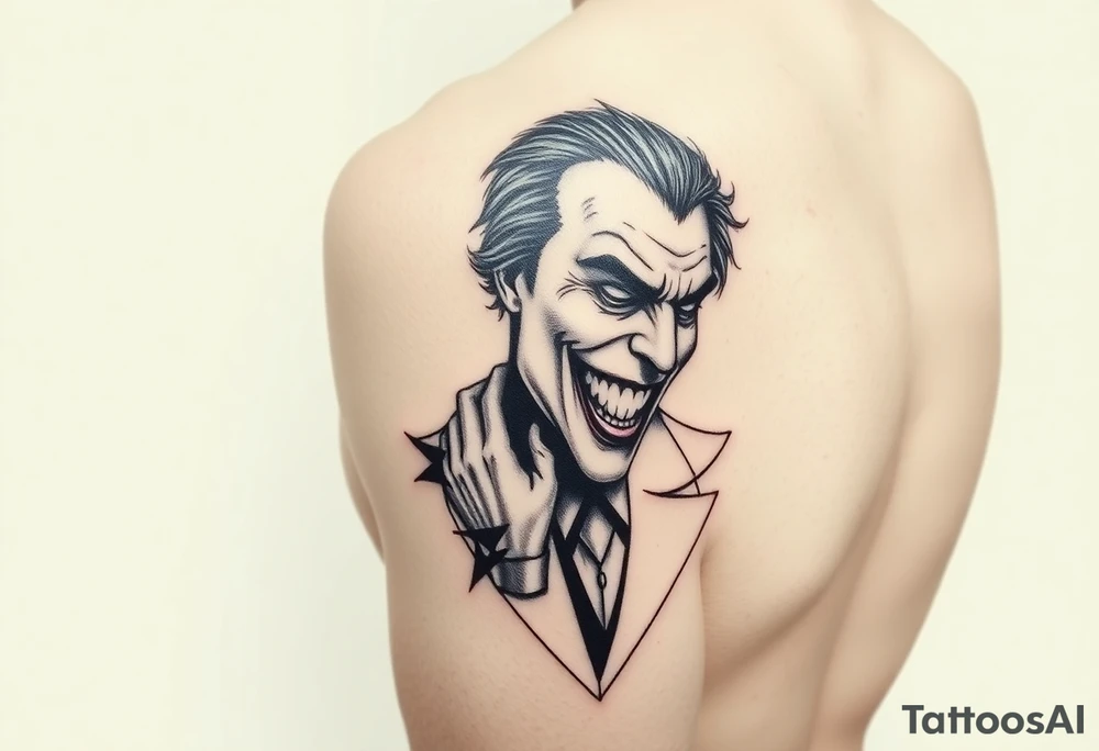 Dc comics villain the joker left back side of forearm tattoo idea