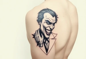 Dc comics villain the joker left back side of forearm tattoo idea