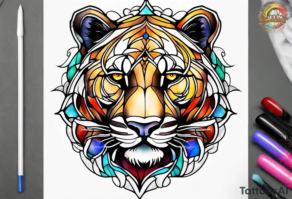 Cub stain glass tattoo idea