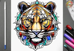 Cub stain glass tattoo idea