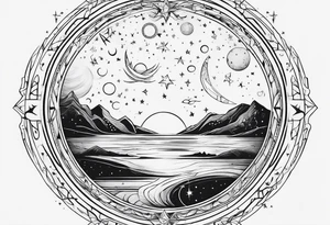 A minimalist tattoo reflecting my interest in astronomy and linguistics tattoo idea