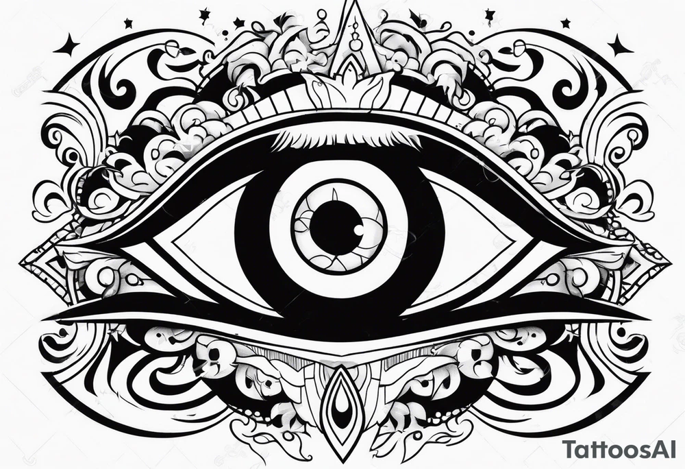 Urban third eye tattoo idea