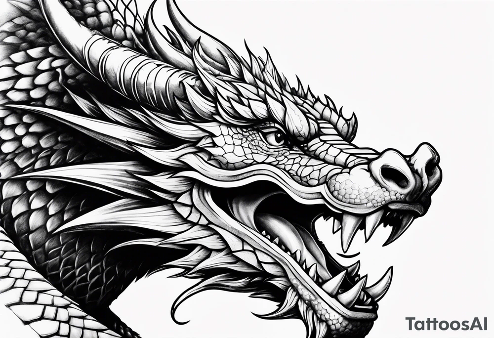 Roaring dragon tattoo idea