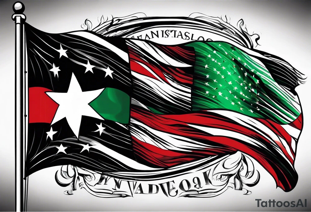 african american red green and black flag tattoo idea