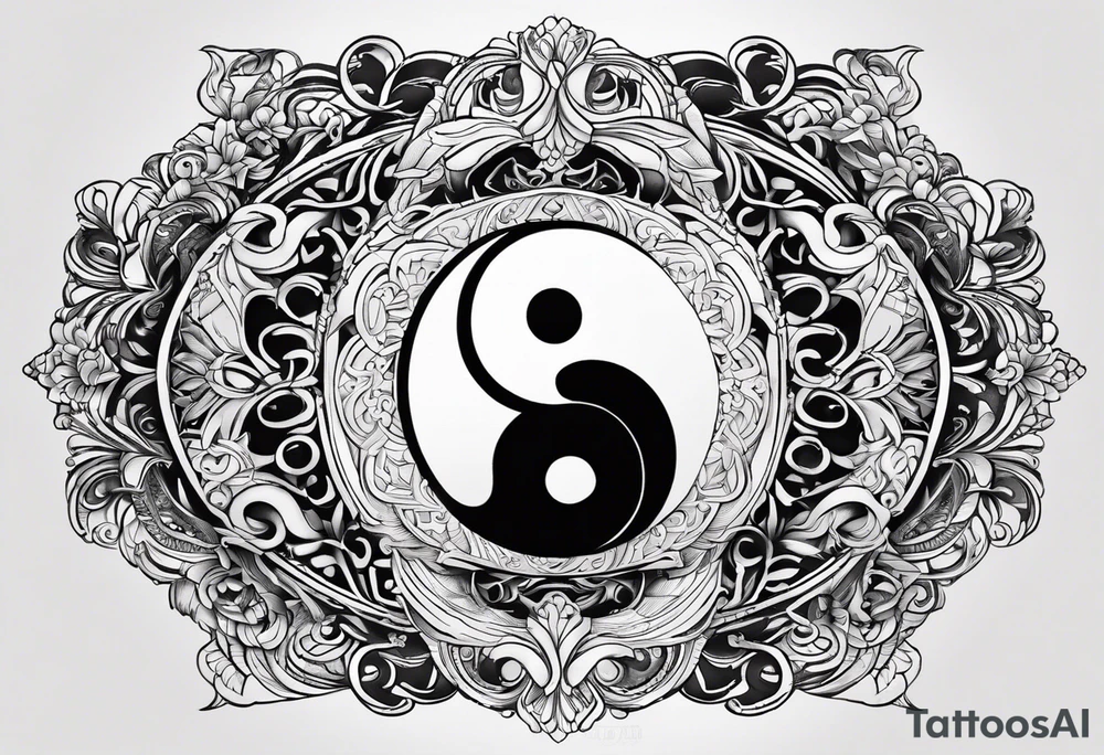 infinity symbol mixed with ying yang symbol, make it simple, no backgrounds only lines tattoo idea