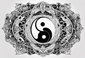 infinity symbol mixed with ying yang symbol, make it simple, no backgrounds only lines tattoo idea