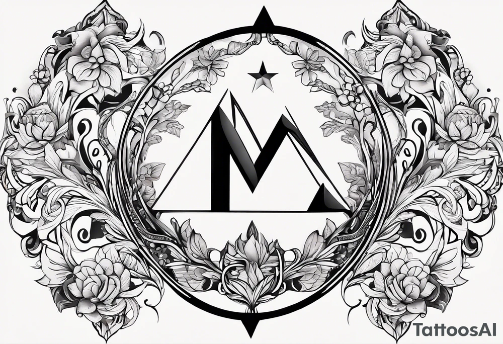letter delta inside a circle, subtle, girly tattoo idea