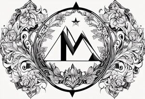 letter delta inside a circle, subtle, girly tattoo idea