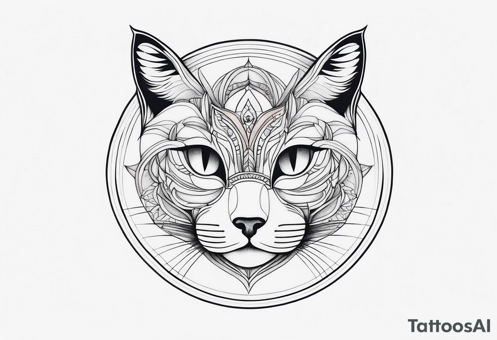 Cat mandala tattoo idea