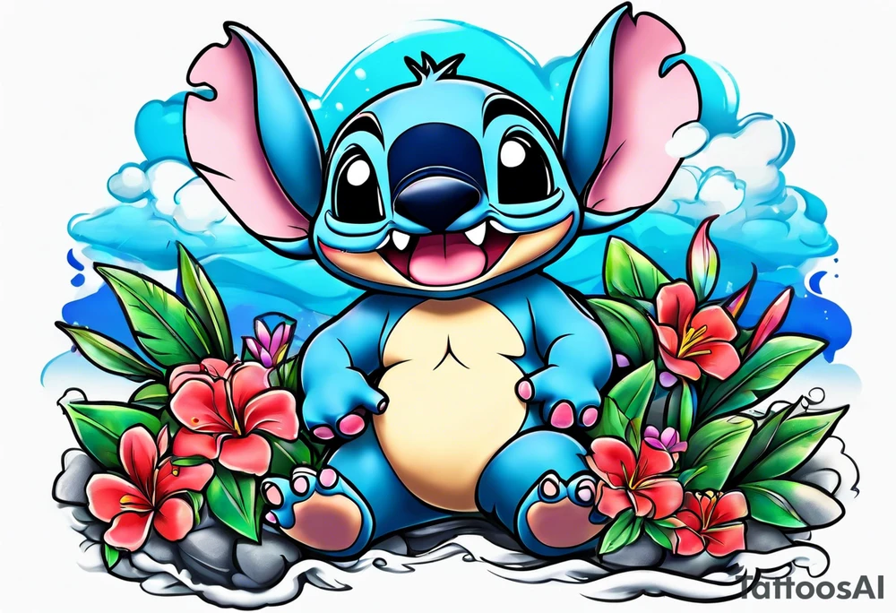 graffiti lilo and stitch tattoo idea
