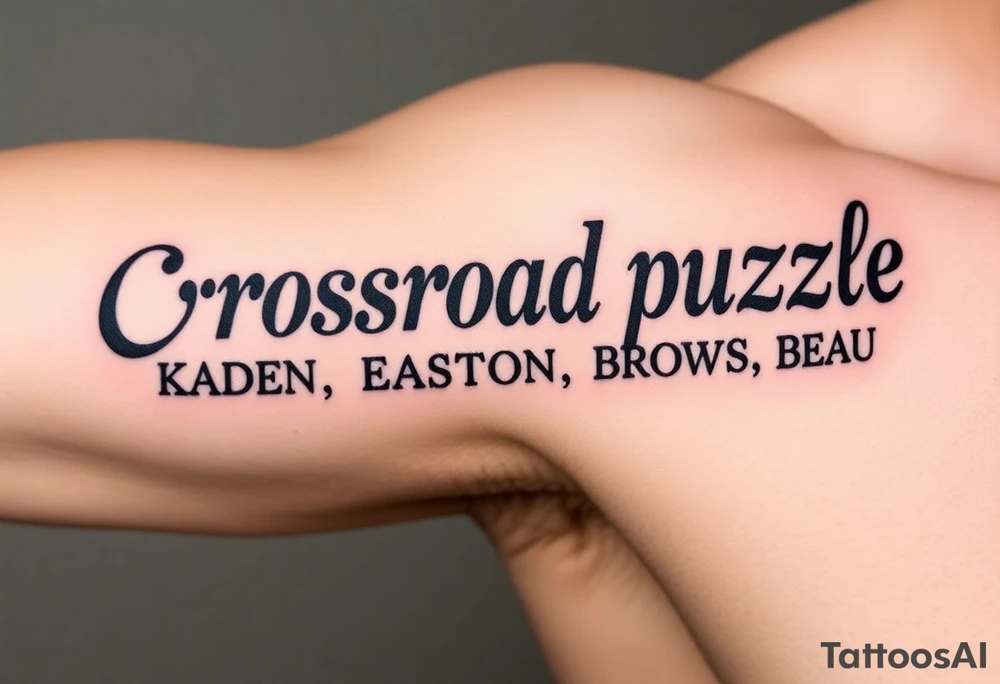 Crossroad puzzle Kaden Easton Brooks Beau tattoo idea