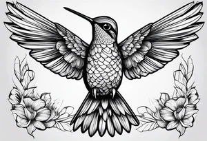 hummingbird lines arm tattoo tattoo idea