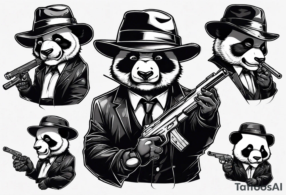 gangster panda angry

smoking with a gun wearing hat tattoo idea