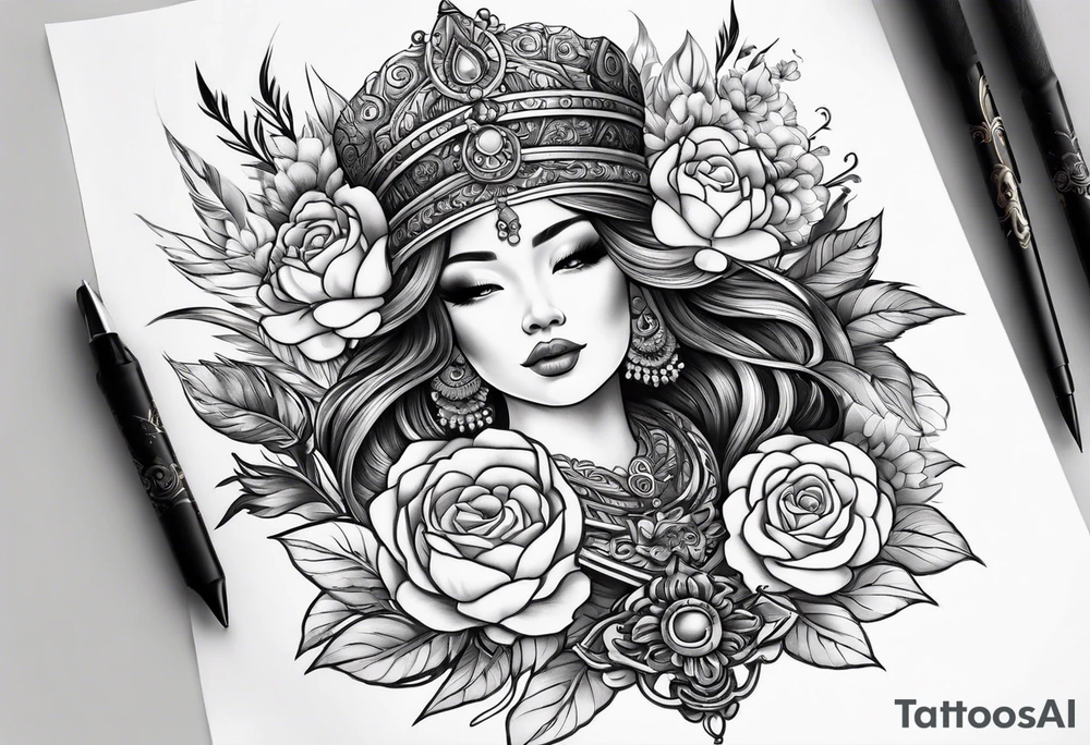 Russian folklore kikimora tattoo idea