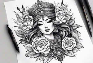Russian folklore kikimora tattoo idea