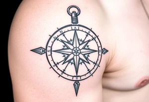 Rustic western compass 
with 2 unique ideas representing my children a boy and a girl named Knox and Jonesie tattoo idea