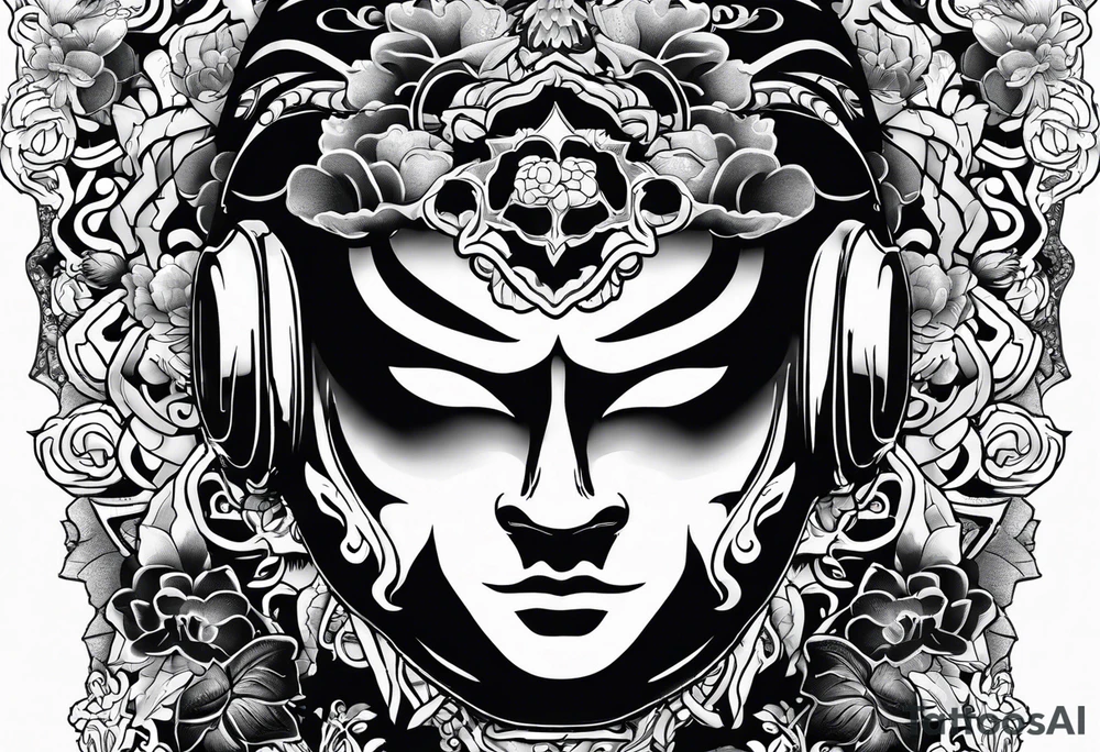 Japanese art, Jason mask, horror tattoo idea