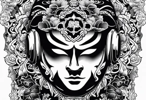 Japanese art, Jason mask, horror tattoo idea