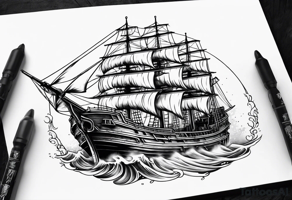 ghost ship tattoo idea