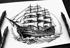 ghost ship tattoo idea