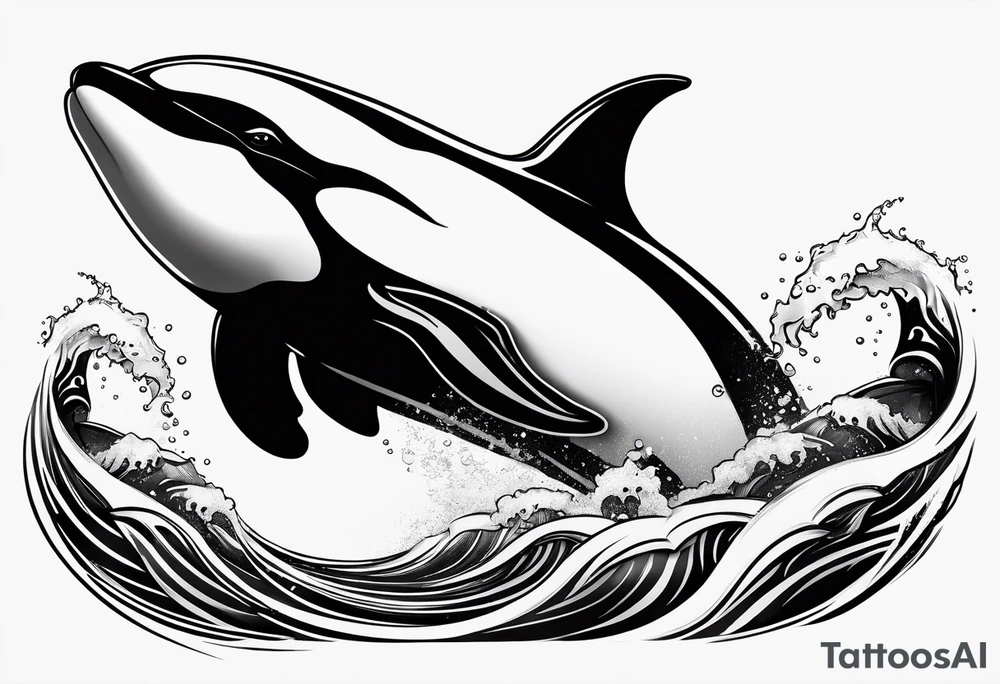 Killer whale that looks badass outline tattoo idea Killer whale that looks badass outline tattoo idea