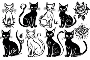 blck cat tattoo idea