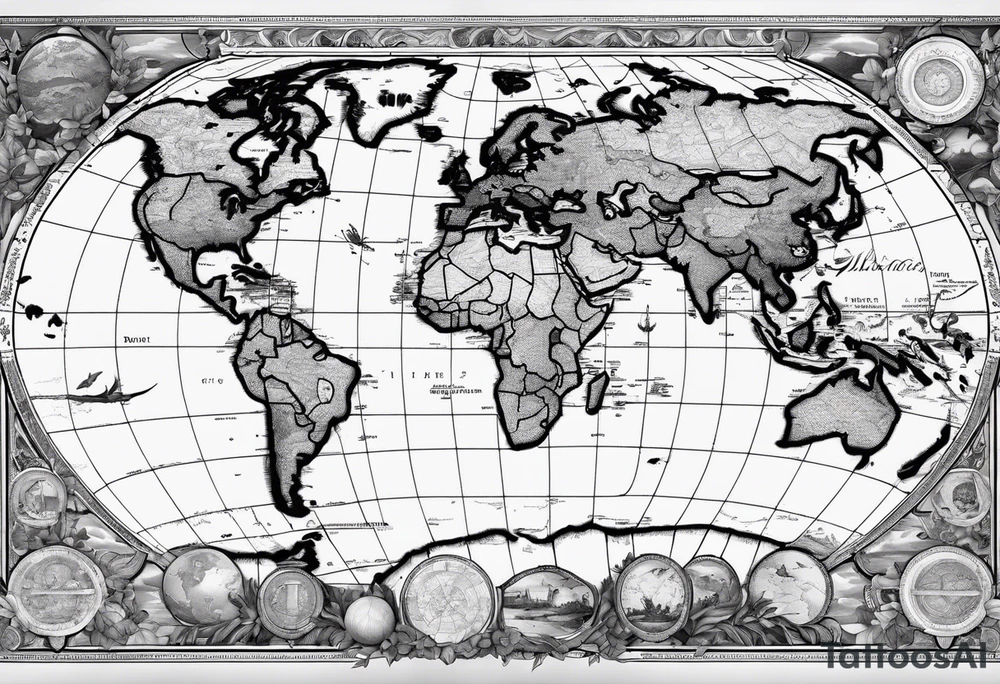 Mapa mundi no antebraco com tattoo idea