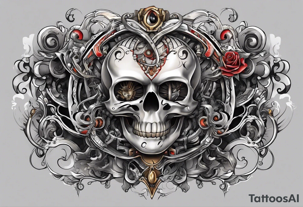 The number 52, biomechanical, signifying love tattoo idea