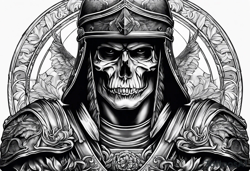 roman soldier skull tattoo idea