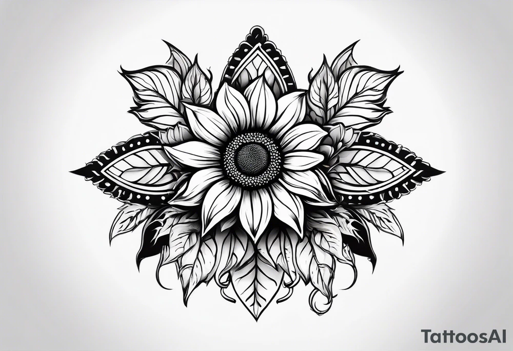 Sunflower chain tattoo idea