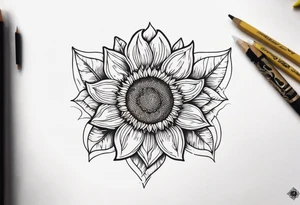 Sunflower infinity sign tattoo idea